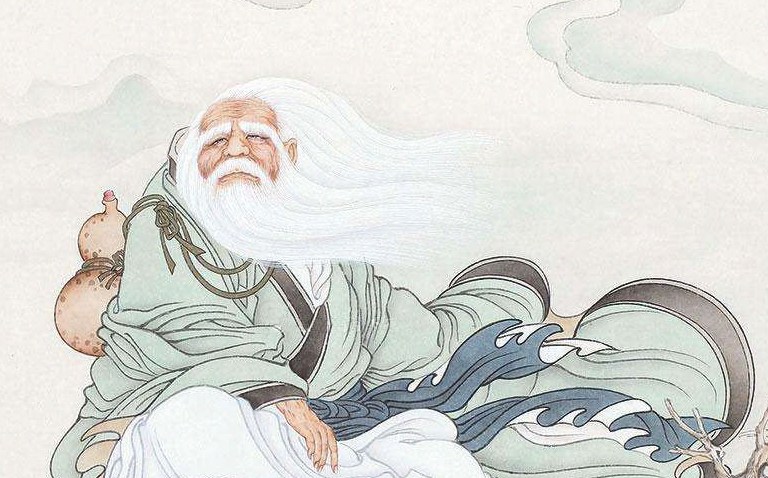 lao zi’s uitreis, geschilderd door li xiangmin uit liaoning, china, met toestemming gebruikt (中国辽宁 李相民画)